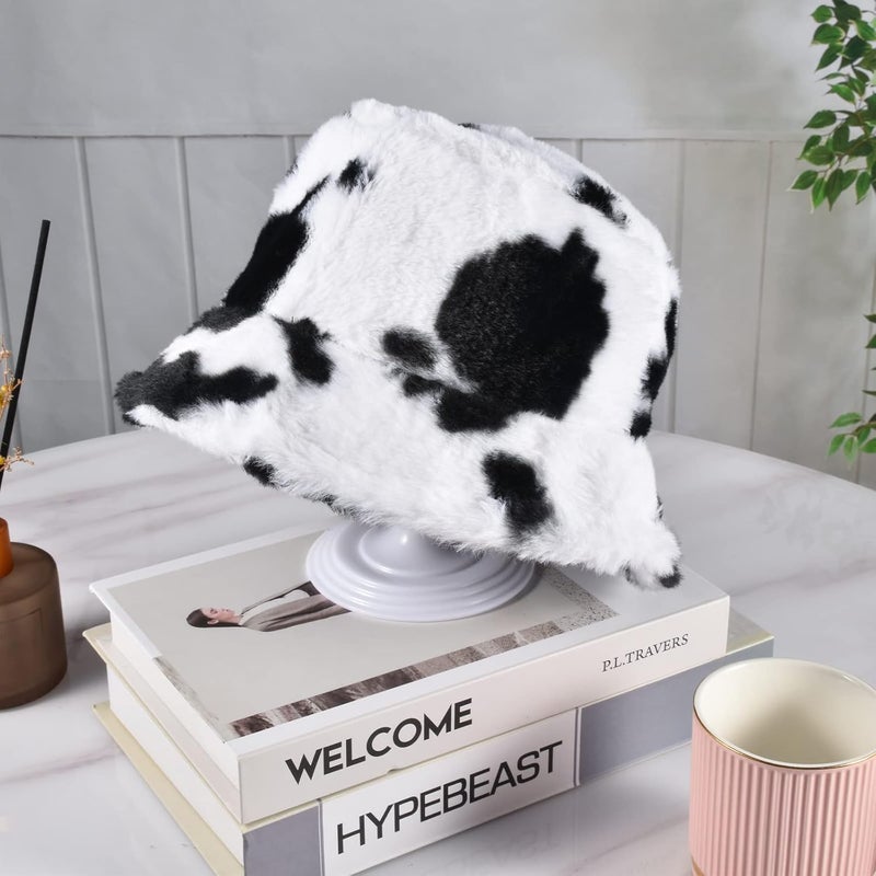 Yonchic Store Winter Soft Faux Fur Plush Bucket Hat, Lovely Fisherman Cap, Fashion Outdoor Thick Warm Sun Cap for Women - Image 5
